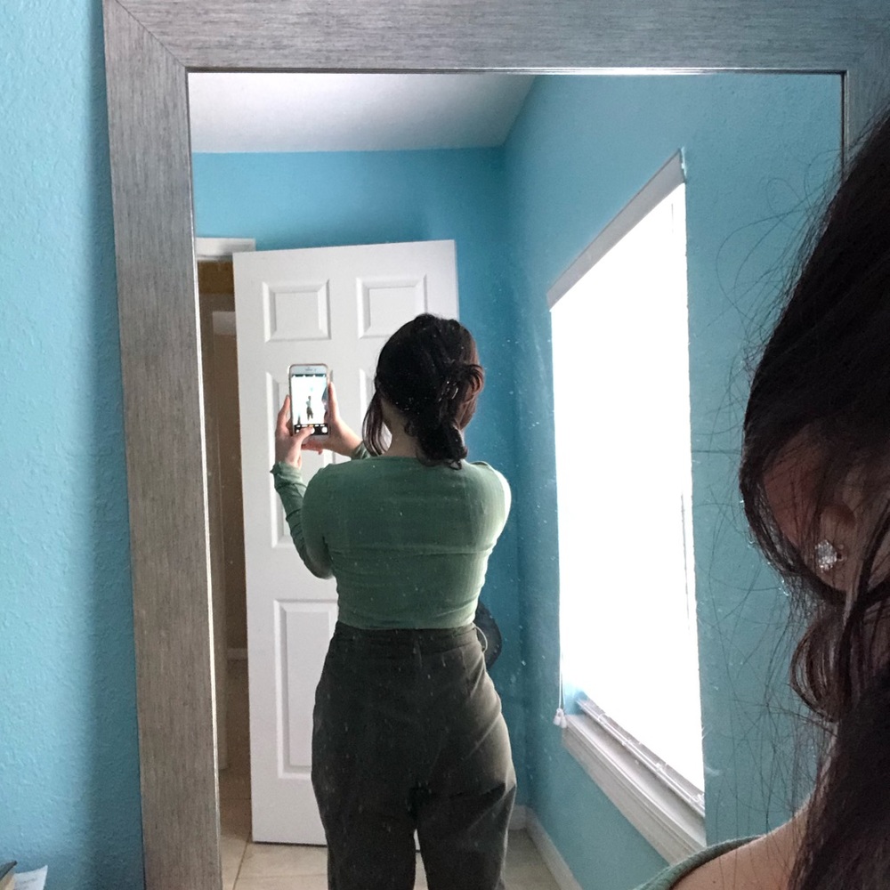 Olive green belted cargo pants - Picture 4 of 6